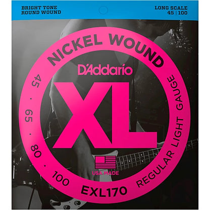 D'Addario 45-100 Regular Light, Long Scale, XL Nickel Bass Strings