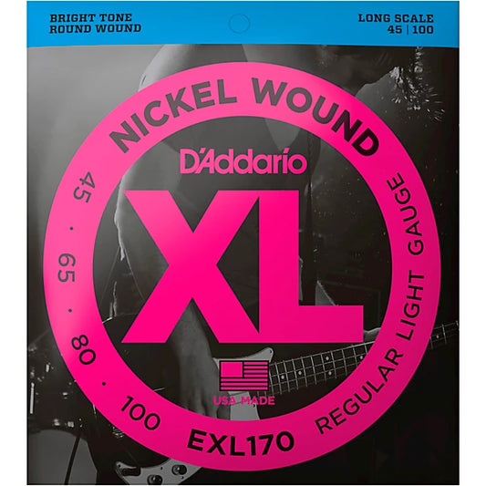 D'Addario 45-100 Regular Light, Long Scale, XL Nickel Bass Strings