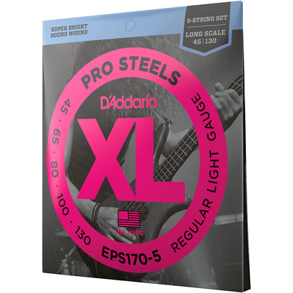 D'Addario 45-130 Regular Light 5-string, Long Scale, XL Nickel Bass Strings