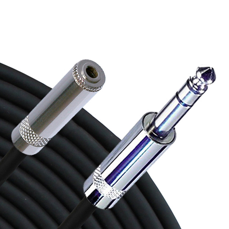 Rapco 3.5MM TRS Female to 1/4-inch TRS Male Cable - 10 ft