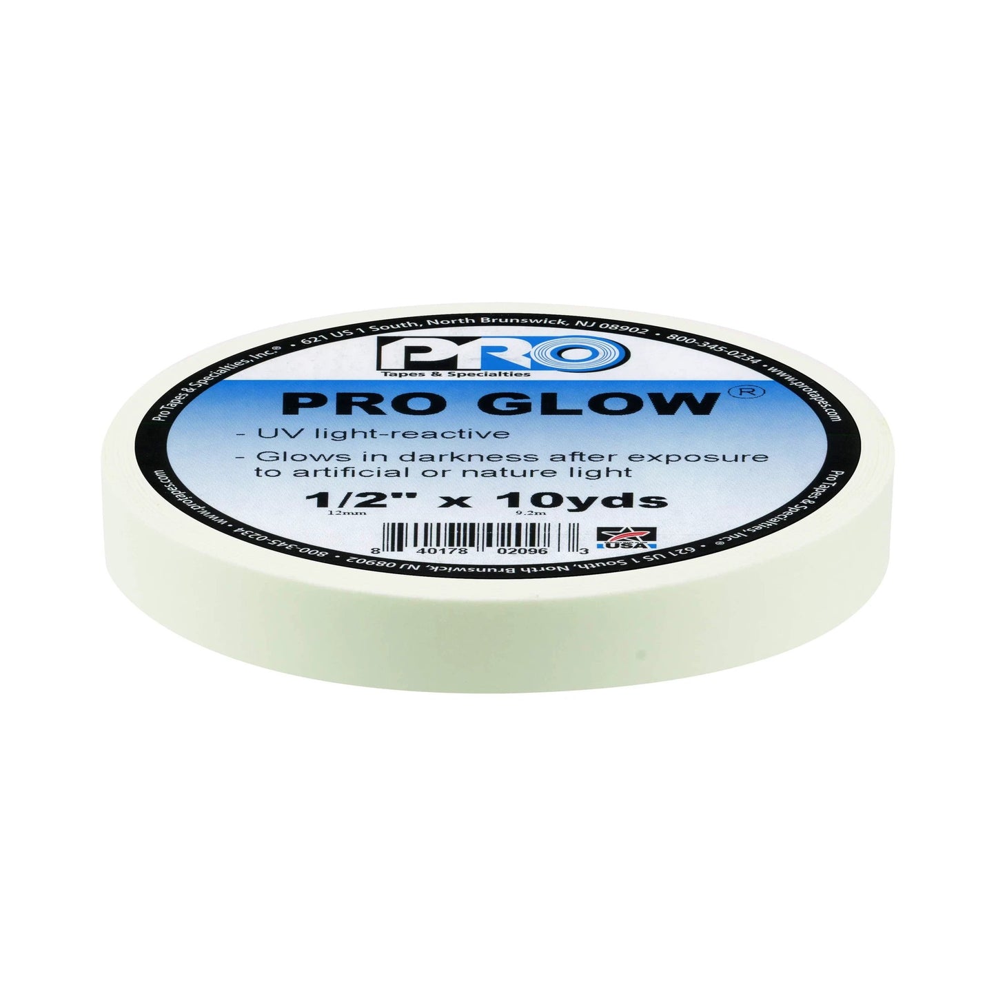 Pro Glow tape roll with label on a white background
