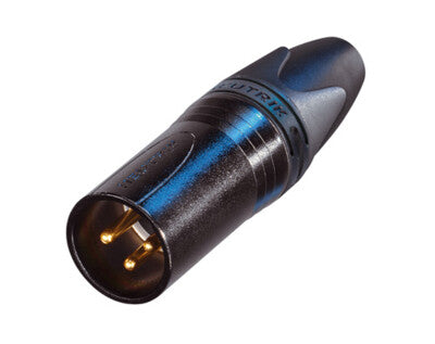 Neutrik NC3MXX-B 3 Pole Male XLR Connector Black Housing Gold Contacts