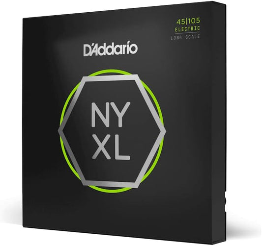 D'Addario 45-105 Regular Light, Top/Medium Bottom, Long Scale, NYXL Bass Strings