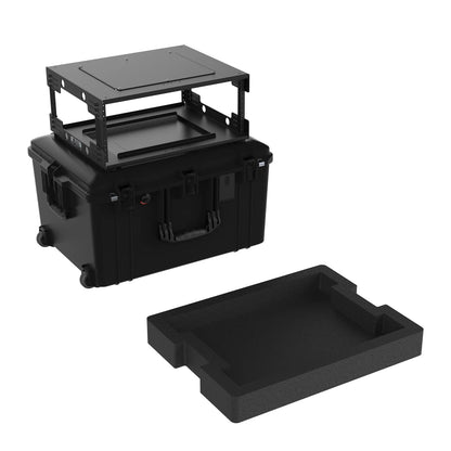 Circle Three Designs 4RU Aluminum Gen 2.0 Fly Rack with Pelican Air 1637 and Laptop Tray