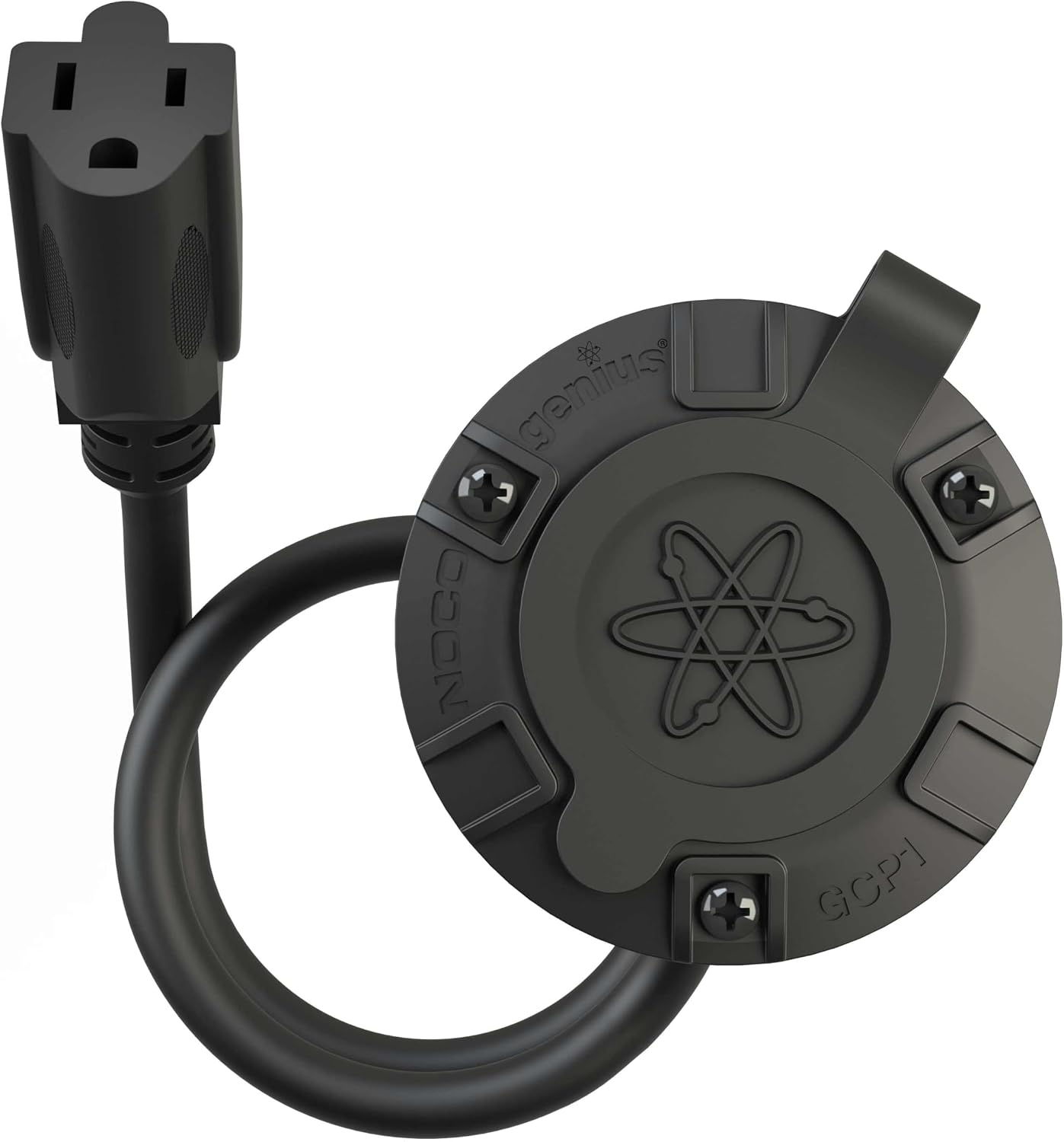 15A AC Port Plug, 125V Power Inlet Socket, and Waterproof Electrical Outlet Receptacle Box with 16-Inch Integrated Outdoor Extension Cord