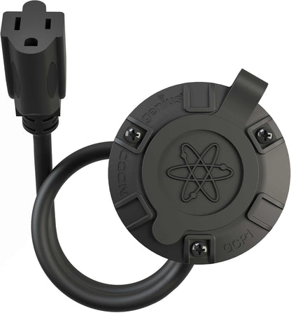15A AC Port Plug, 125V Power Inlet Socket, and Waterproof Electrical Outlet Receptacle Box with 16-Inch Integrated Outdoor Extension Cord