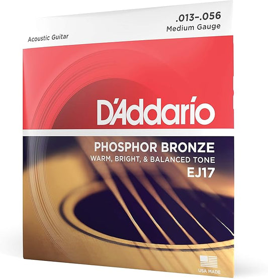 D'Addario 13-56 Medium, Phosphor Bronze Acoustic Guitar Strings
