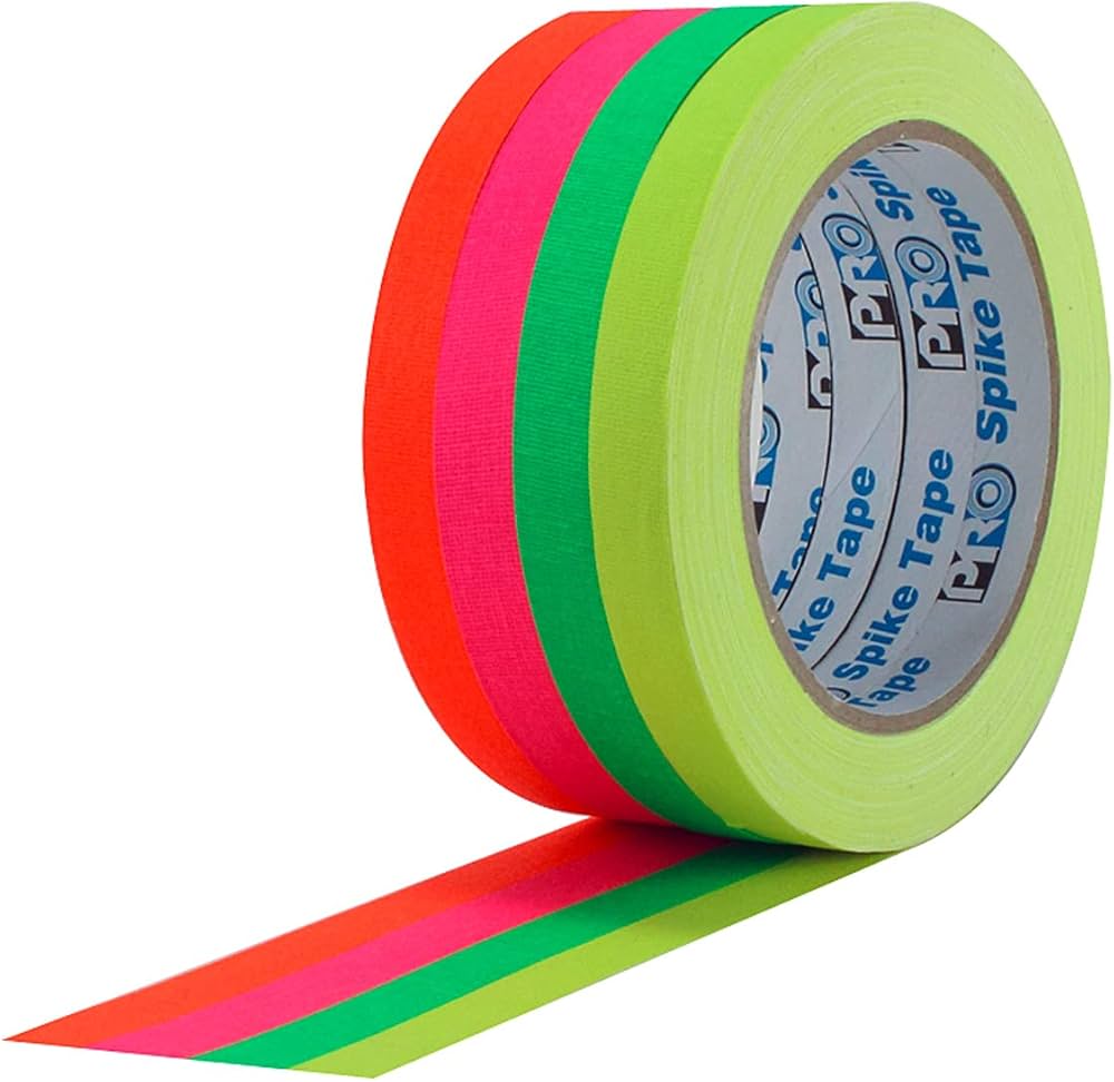 Pro Tapes Pro Spike Stack 1/2 inch 20 Yard Fluorescent (5 Assorted Colors)