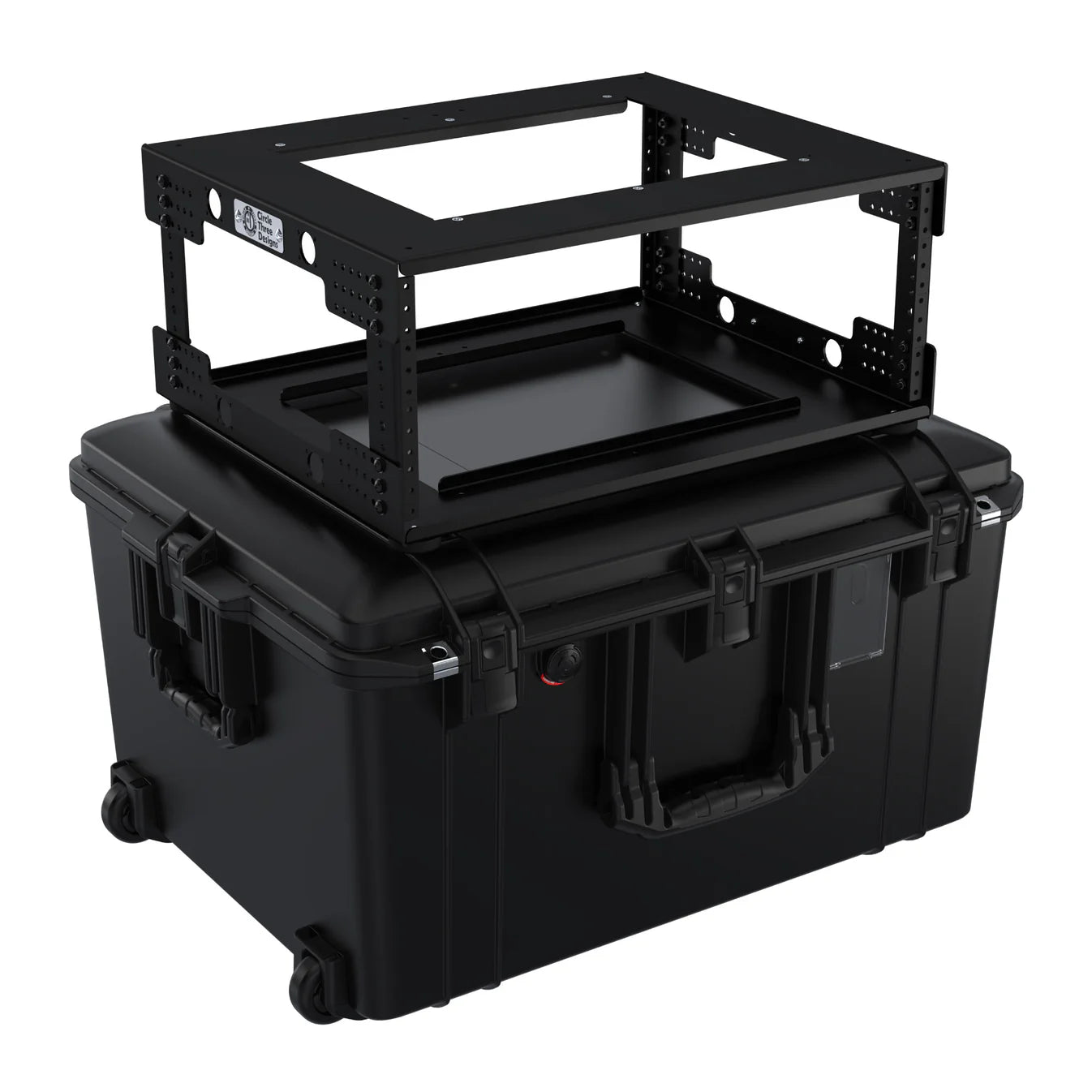 Circle Three Designs 4RU Aluminum Gen 2.0 Fly Rack with Pelican Air 1637