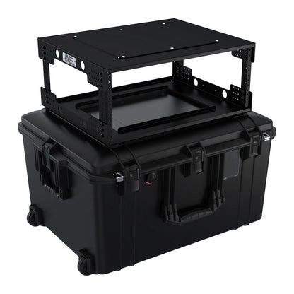 Circle Three Designs 4RU Aluminum Gen 2.0 Fly Rack with Pelican Air 1637 and Laptop Tray
