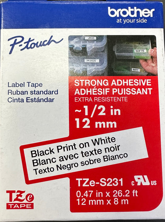 Brother P-Touch Strong Adhesive Label Tape (1/2 inch)