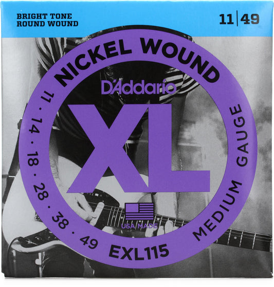 D'Addario 11-49 Medium, XL Nickel Electric Guitar Strings