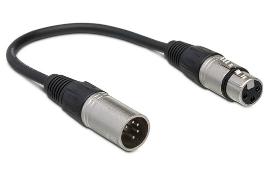 Hosa DMX106 5 pin M to 3 pin F DMX adapter