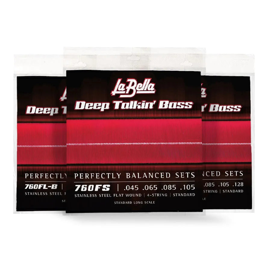 La Bella 760FS Deep Talkin’ Bass Flat Wound Standard Electric Bass Strings