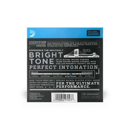 D'Addario 10-74 Light Top/Heavy Bottom, XL Nickel Electric Guitar Strings (8-string)