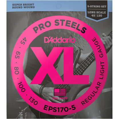 D'Addario 45-130 Regular Light 5-string, Long Scale, XL Nickel Bass Strings