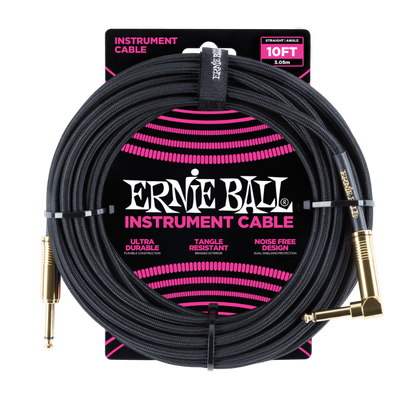 Ernie Ball 10ft Braided Instrument Cable (Straight/Angle)