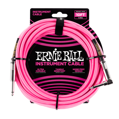 Ernie Ball 10ft Braided Instrument Cable (Straight/Angle)