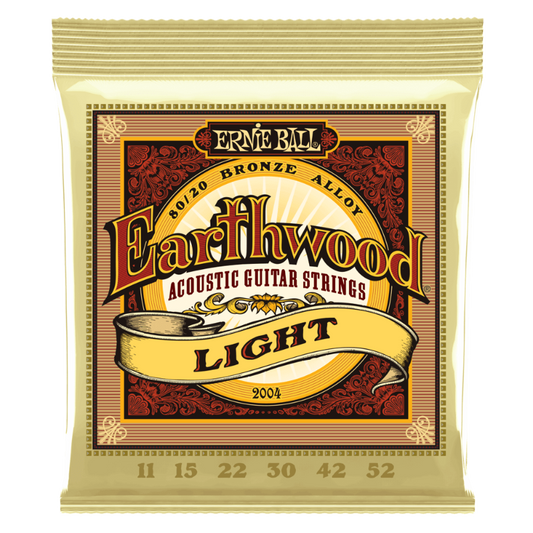 Ernie Ball 11-52 Light Earthwood 80/20 Bronze Acoustic Guitar Strings