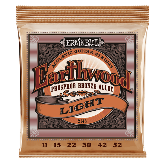 Ernie Ball 11-52 Light Earthwood Phosphor Bronze Acoustic Guitar Strings