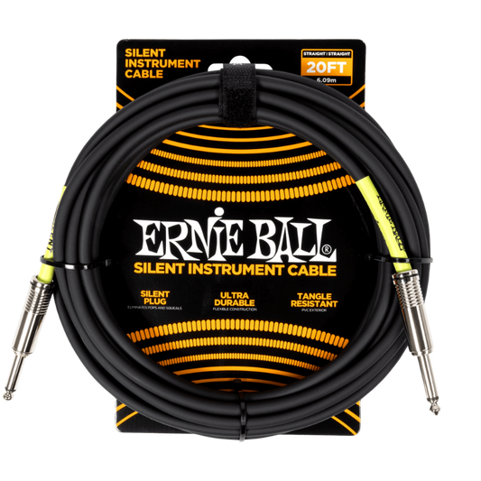 Ernie Ball 20ft Classic Silent Instrument Cable (Straight/Straight)