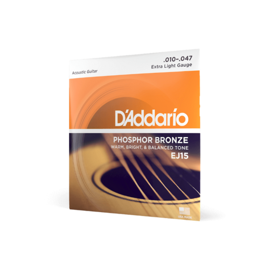 D'Addario 10-47 Extra Light, Phosphor Bronze Acoustic Guitar Strings