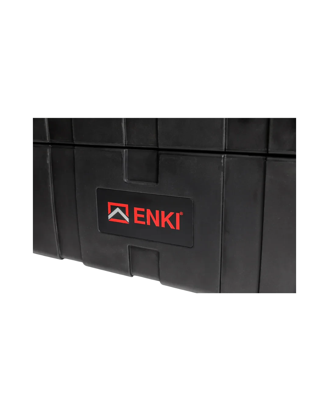 Black Guitar storage box with ENKI logo on a white background