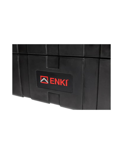 Black Guitar storage box with ENKI logo on a white background