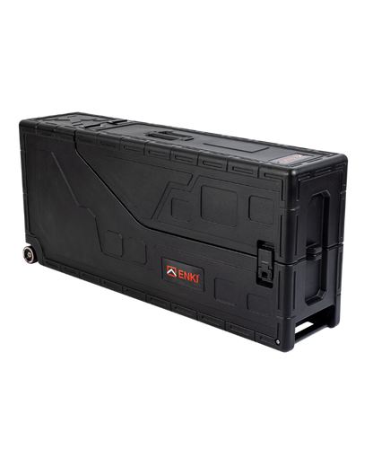 Black Guitar storage box with ENKI branding on a white background