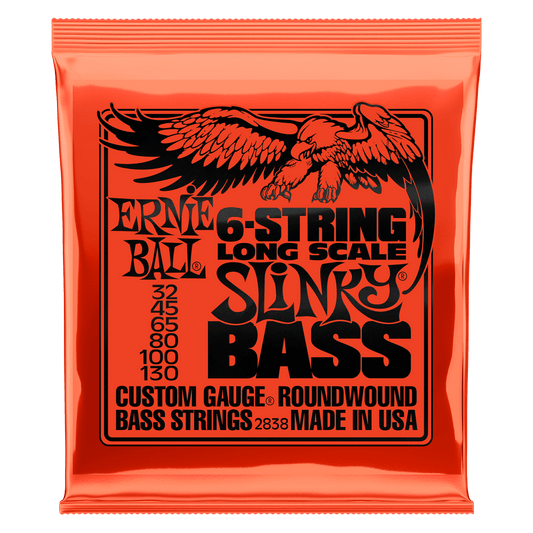 Ernie Ball 32-130 Long Scale Slinky Nickel Wound Bass Strings (6-String)