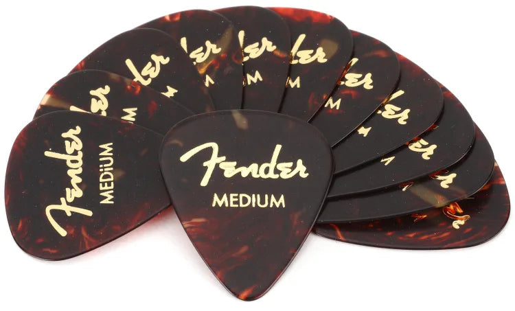Fender 351 Shape Classic Celluloid Picks - Medium Tortoise Shell