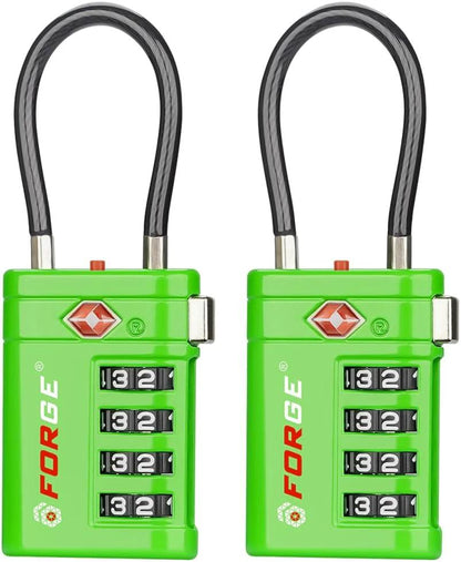 Two green combination locks with red 'FORGE' branding on a white background
