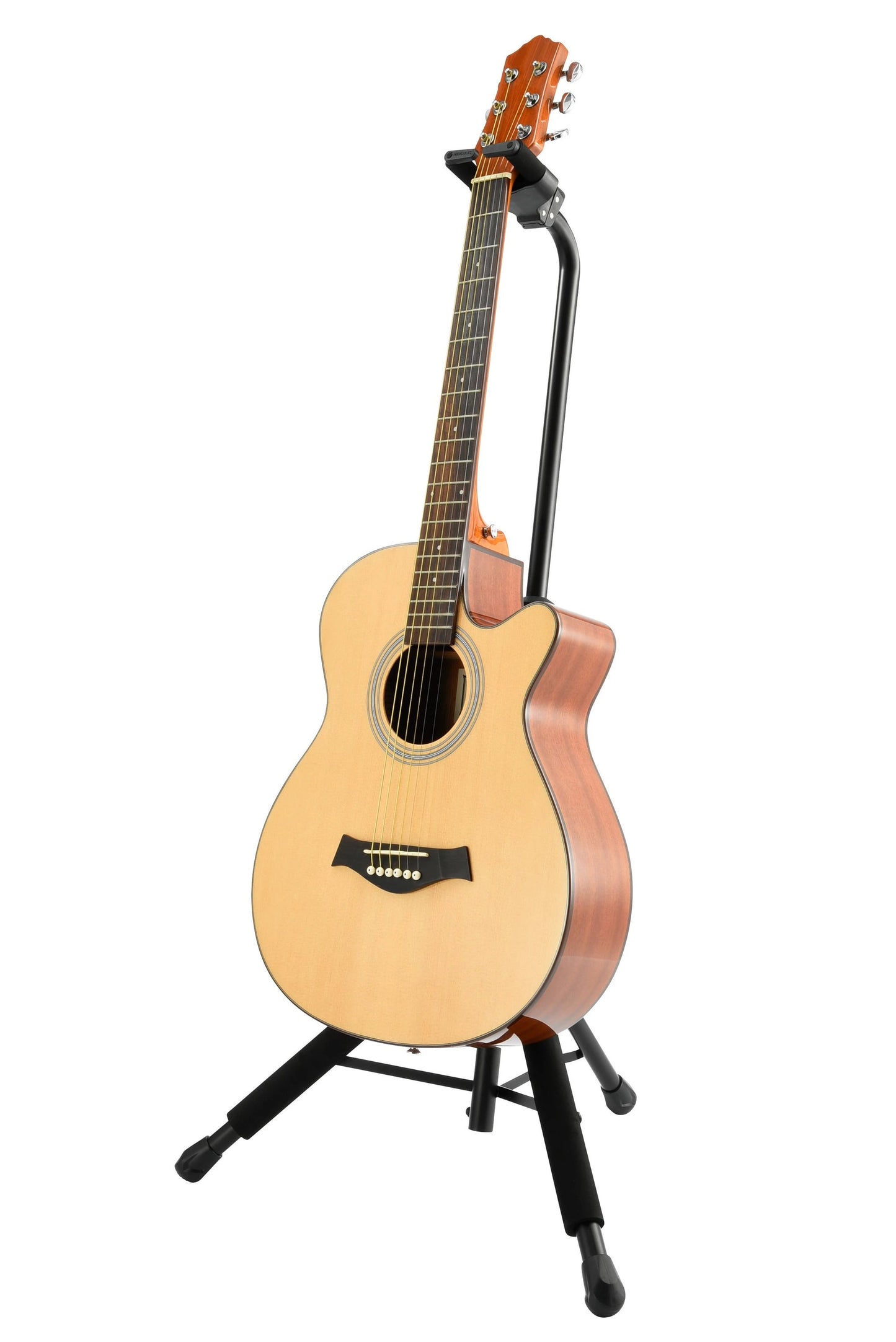 Hercules AGS GS414BPLUS single guitar stand, black tripod with auto-grip neck clamp
