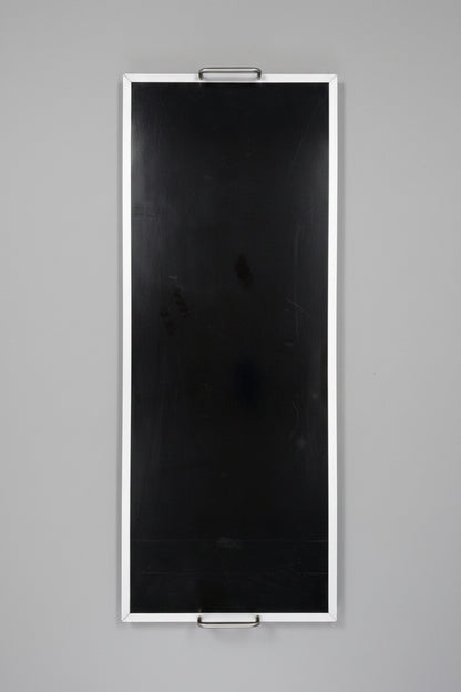 Rectangular pedal board with black aluminum trim