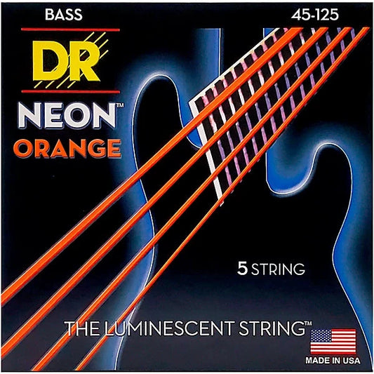 Bass strings DR NEON Hi-Def Orange 5-string set by DR Strings