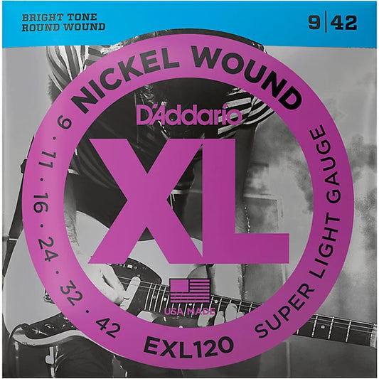 D'Addario 09-42 Super Light, XL Nickel Electric Guitar Strings