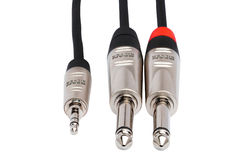 Hosa Pro Stereo Breakout 3.5mm TRS to Dual 1/4 in TS, 6 Ft