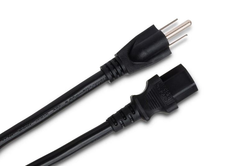 Hosa IEC C13 to NEMA 5-15p Power Cord, 14 AWG - Various Lengths