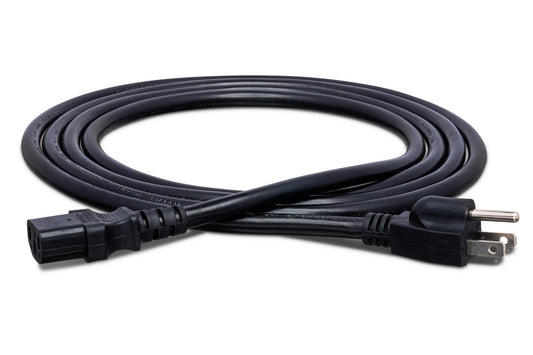 Hosa IEC C13 to NEMA 5-15p Power Cord, 14 AWG - Various Lengths