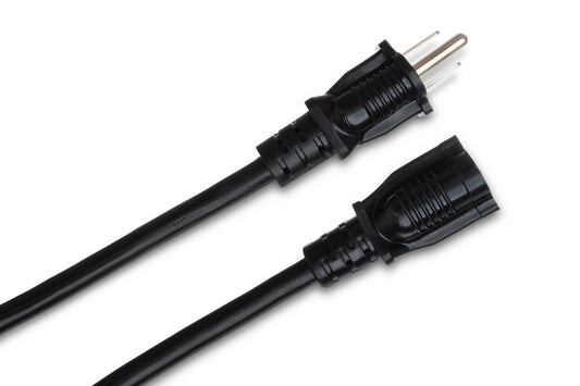 Hosa PWX-400 Power Extension Cord NEMA 5-15R to NEMA 5-15P, Various Lengths