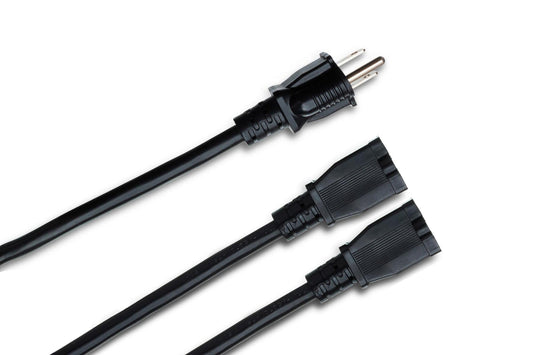 Hosa YAC-406 Dual NEMA 5-15R Power Extension Y Cable