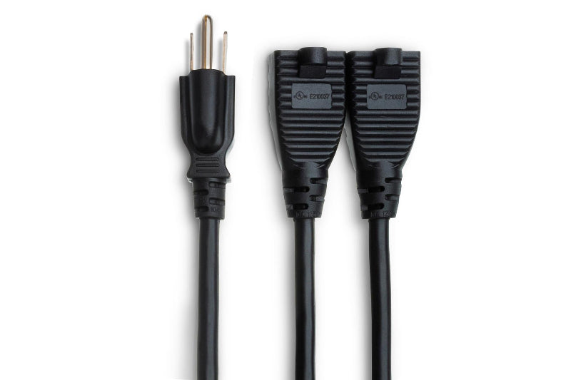 Hosa YAC-406 Dual NEMA 5-15R Power Extension Y Cable