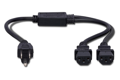 Hosa Power Y Cable Dual IEC to NEMA 5-15P YIE-406 - 1.5 foot
