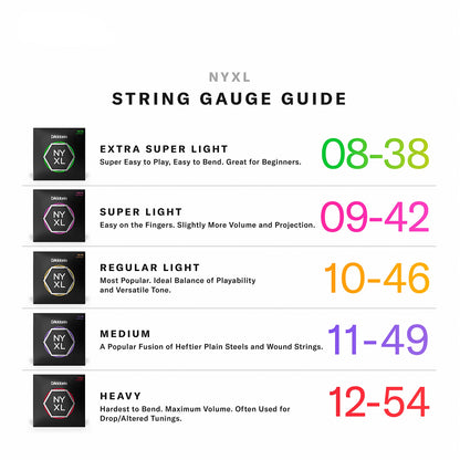 D'Addario 09-42 Super Light, NYXL Electric Guitar Strings