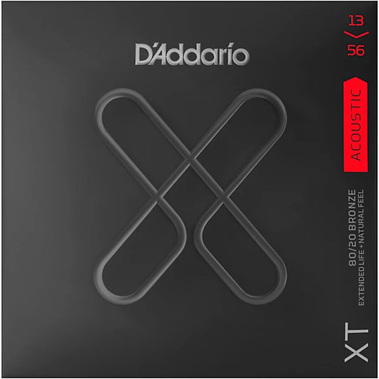 D'Addario 13-56 Medium, XT 80/20 Bronze Coated Acoustic Guitar Strings