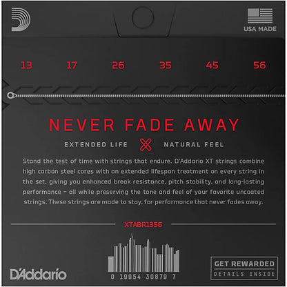 D'Addario 13-56 Medium, XT 80/20 Bronze Coated Acoustic Guitar Strings