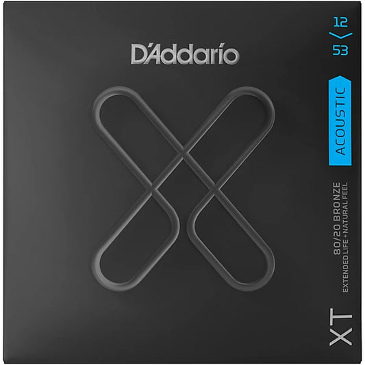 D'Addario 12-53 light, XT 80/20 Bronze Coated Acoustic Guitar Strings