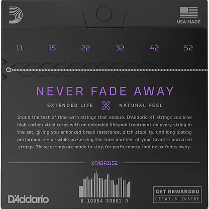 D'addario 11-52 Custom Light, XT 80/20 Bronze Coated Acoustic Guitar Strings