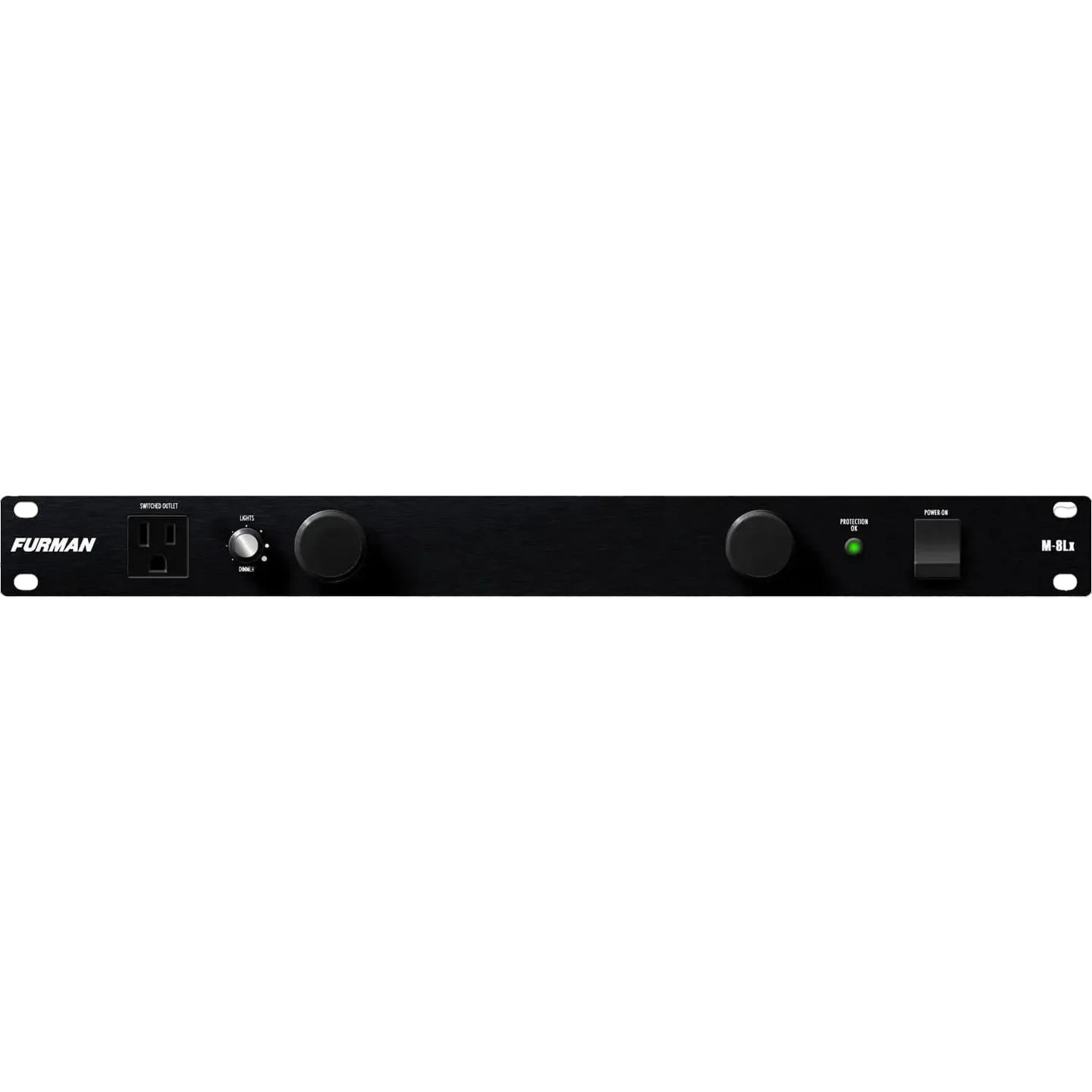 Black electronic device with buttons and indicators on a white background