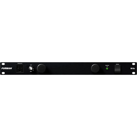 Black electronic device with buttons and indicators on a white background